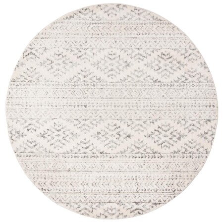 Safavieh 6 ft. 7 in. x 6 ft. 7 in. Tulum Round Power Loomed RugIvory & Grey TUL272A-7R